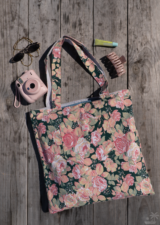 Pink Rose Tote Bag